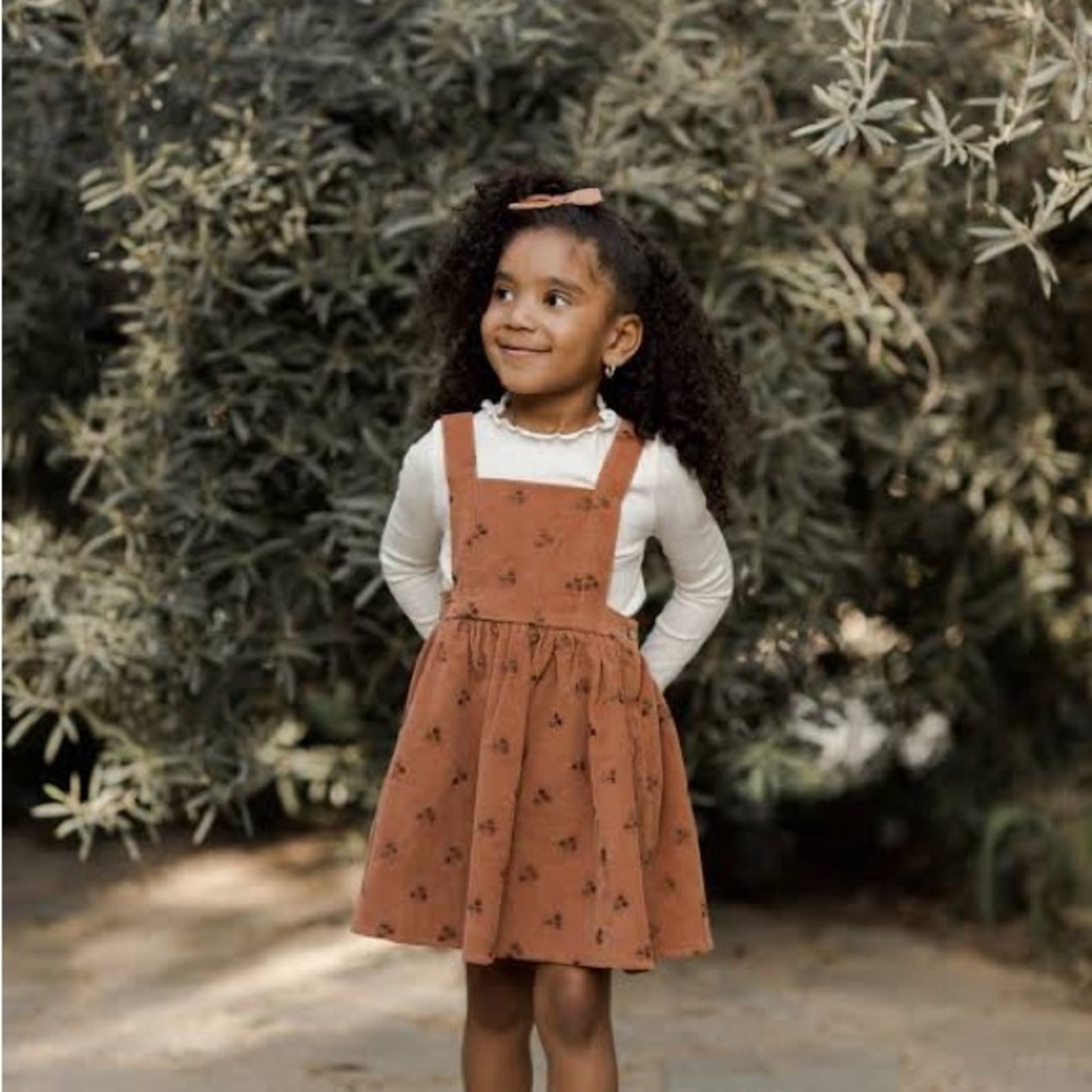 Rylee + Cru Spice Floral pinafore cord Dress